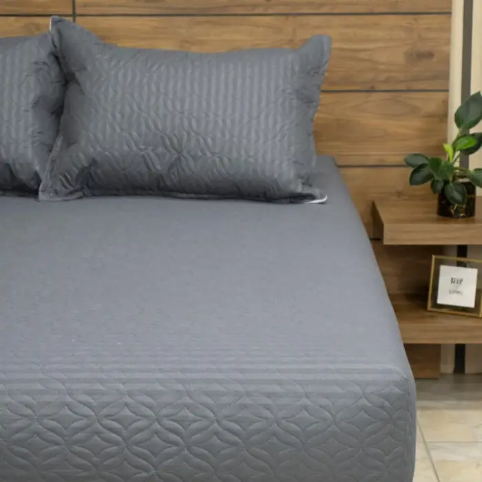 edredon ajustable gris cama moderna