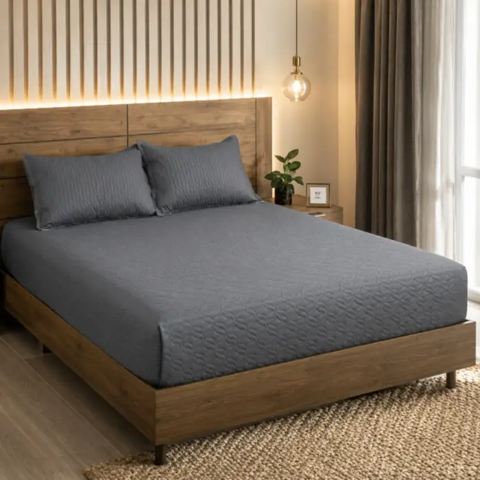 edredon ajustable gris microfibra creaciones apice