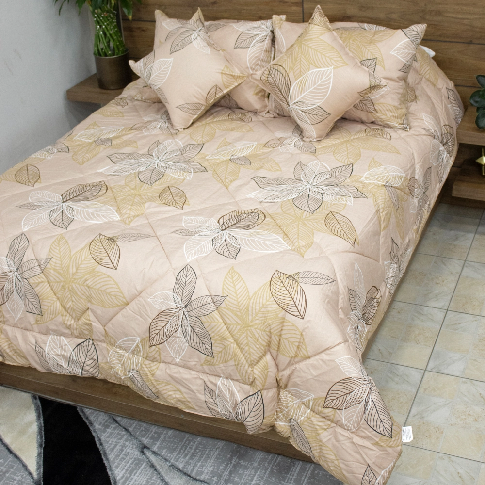 edredon-golden-hoja-camel-vista-cama edredon golden hoja camel vista cama