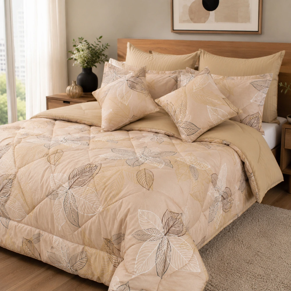 ropa-de-cama-camel-estampado-hojas ropa de cama camel estampado hojas