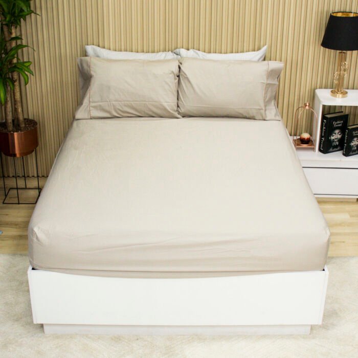 Set Sabana Ajustable + Fundas de Almohada 400 Hilos