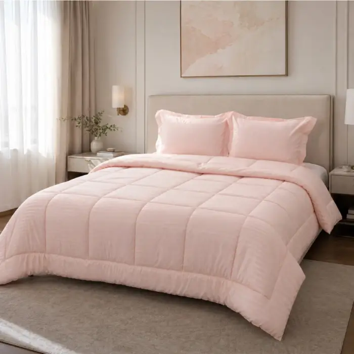 edredon tipo plumon rose para cama