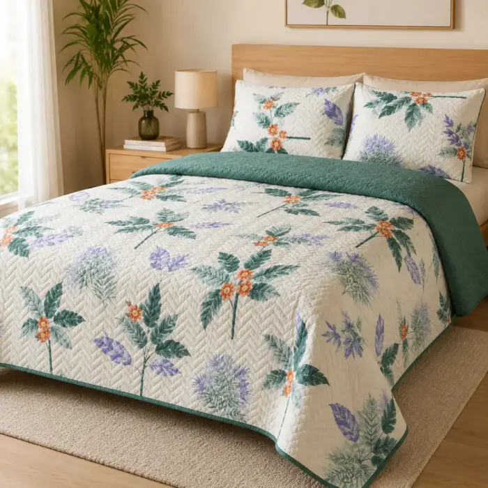 sobrecama becorat cama estampado floral