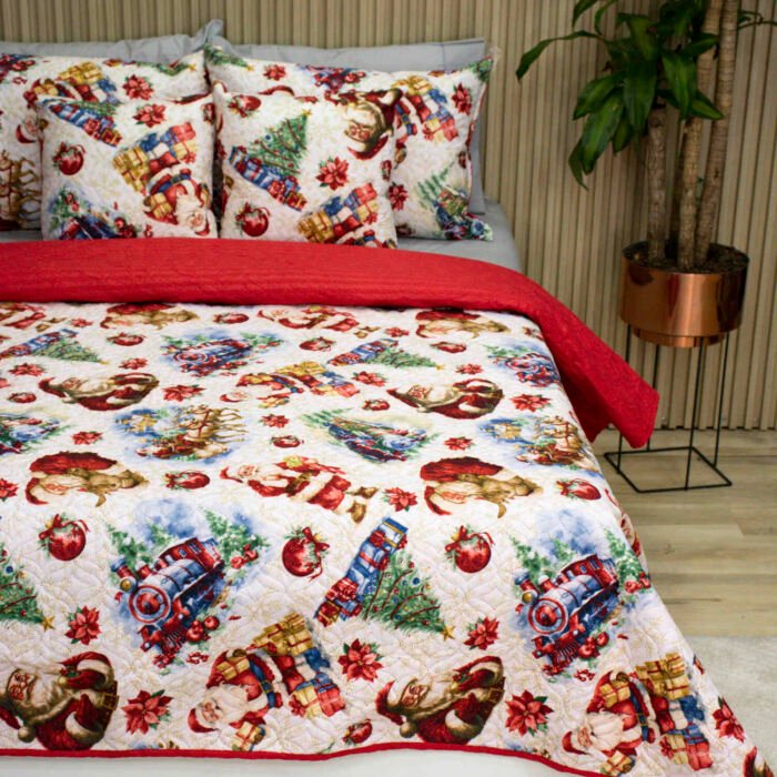 cubrelecho navidad papa noel