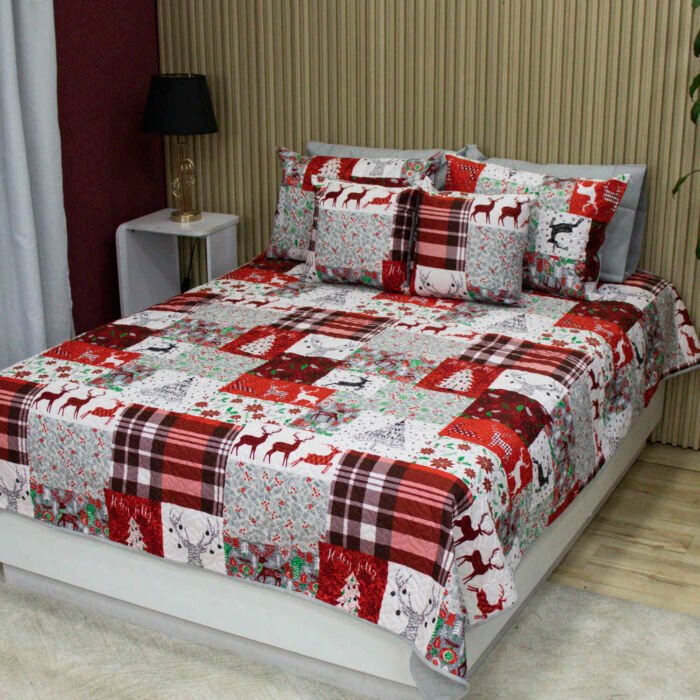 cubrelecho navidad patchaword