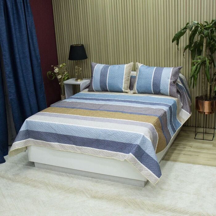 Sobrecama Becorat Lino Azul