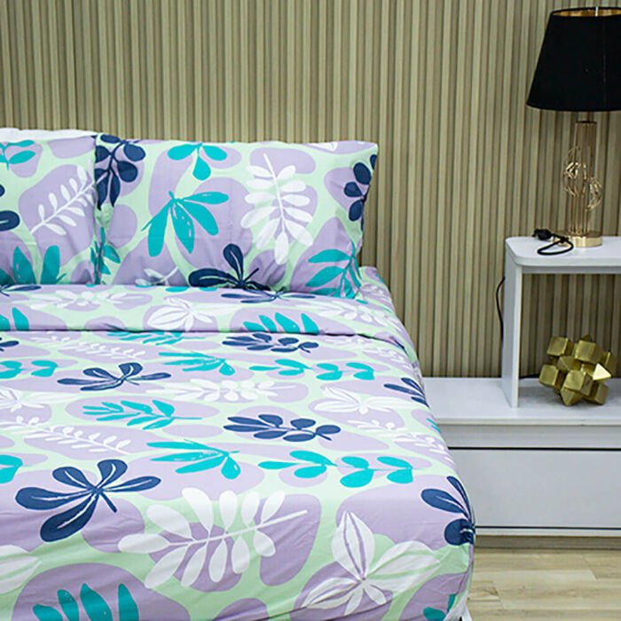 Juego de Sabanas Flora Violeta 144 hilos 2