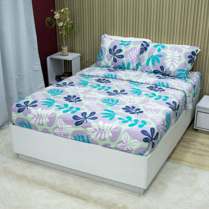 Juego de Sabanas Flora Violeta 144 hilos 4