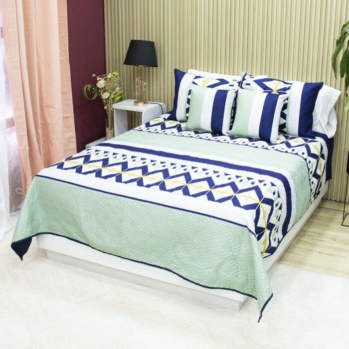 Sobrecama Deko Menta Nautica 6