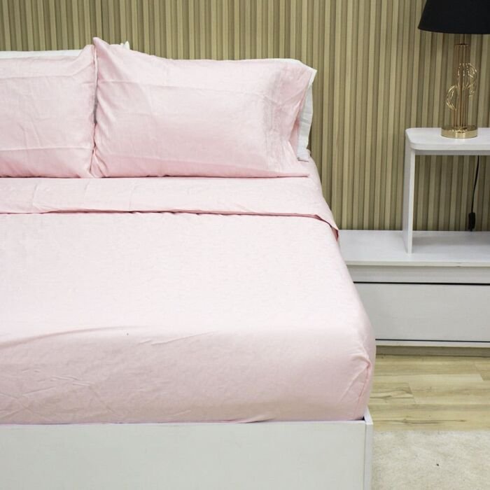 Juego de Sabanas Sky Deluxe Brisa Rosa Jacquard 144 hilos 5