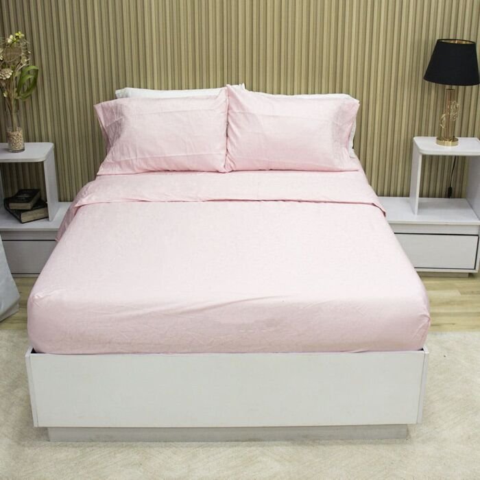 Juego de Sabanas Sky Deluxe Brisa Rosa Jacquard 144 hilos 6