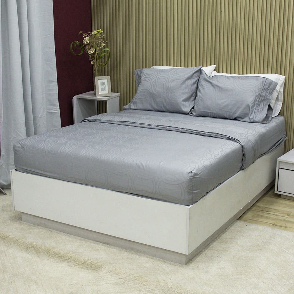 Juego de Sábanas Sky Deluxe Bruma Gris – Jacquard 144 hilos 4 Juego de Sabanas Sky Deluxe Bruma Gris – Jacquard 144 hilos 4