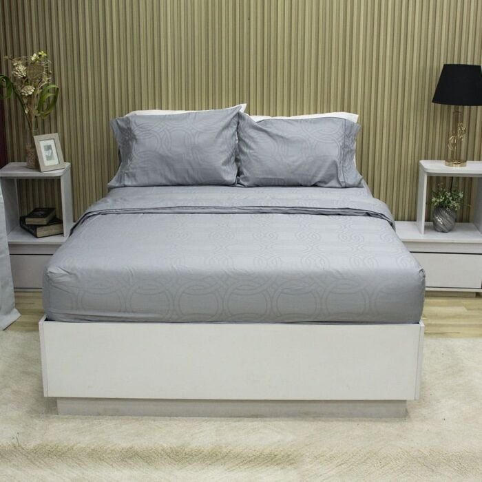 Juego de Sabanas Sky Deluxe Bruma Gris – Jacquard 144 hilos 5
