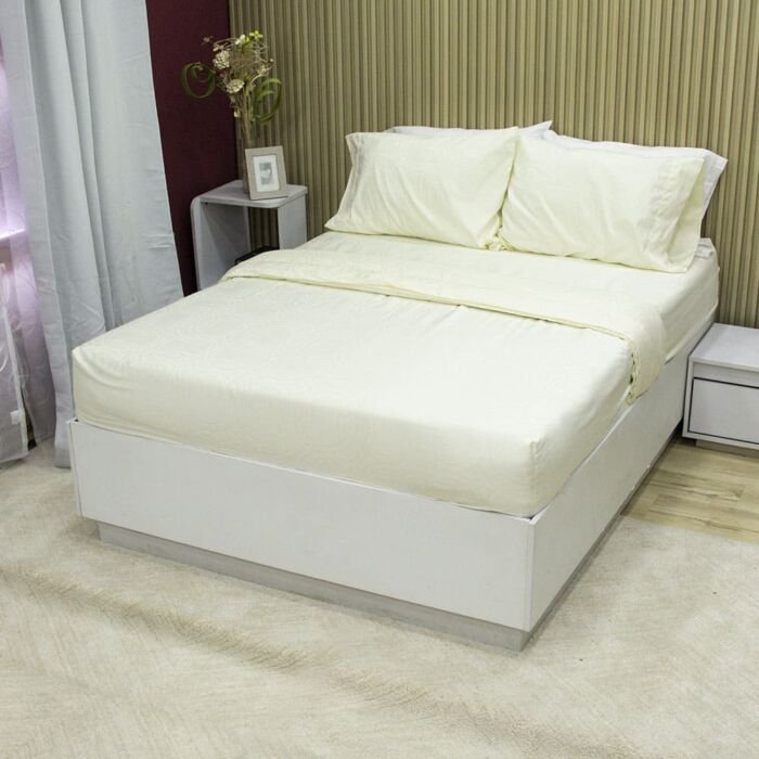 Juego de Sabanas Sky Deluxe Marfil Serenity Jacquard 144 hilos 4