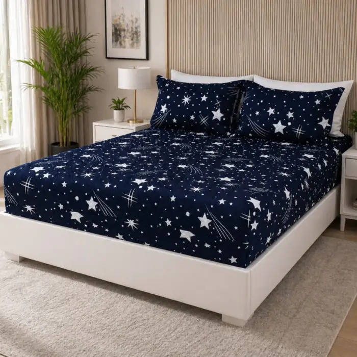 edredon ajustable estrellas fondo azul oscuro