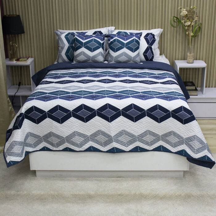 Sobrecama Deko Hexa Blue 2