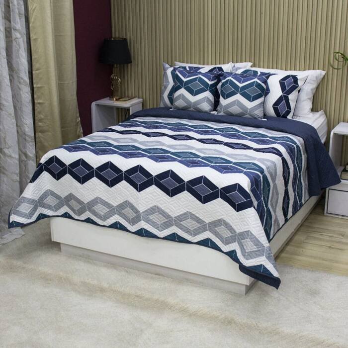 Sobrecama Deko Hexa Blue 3